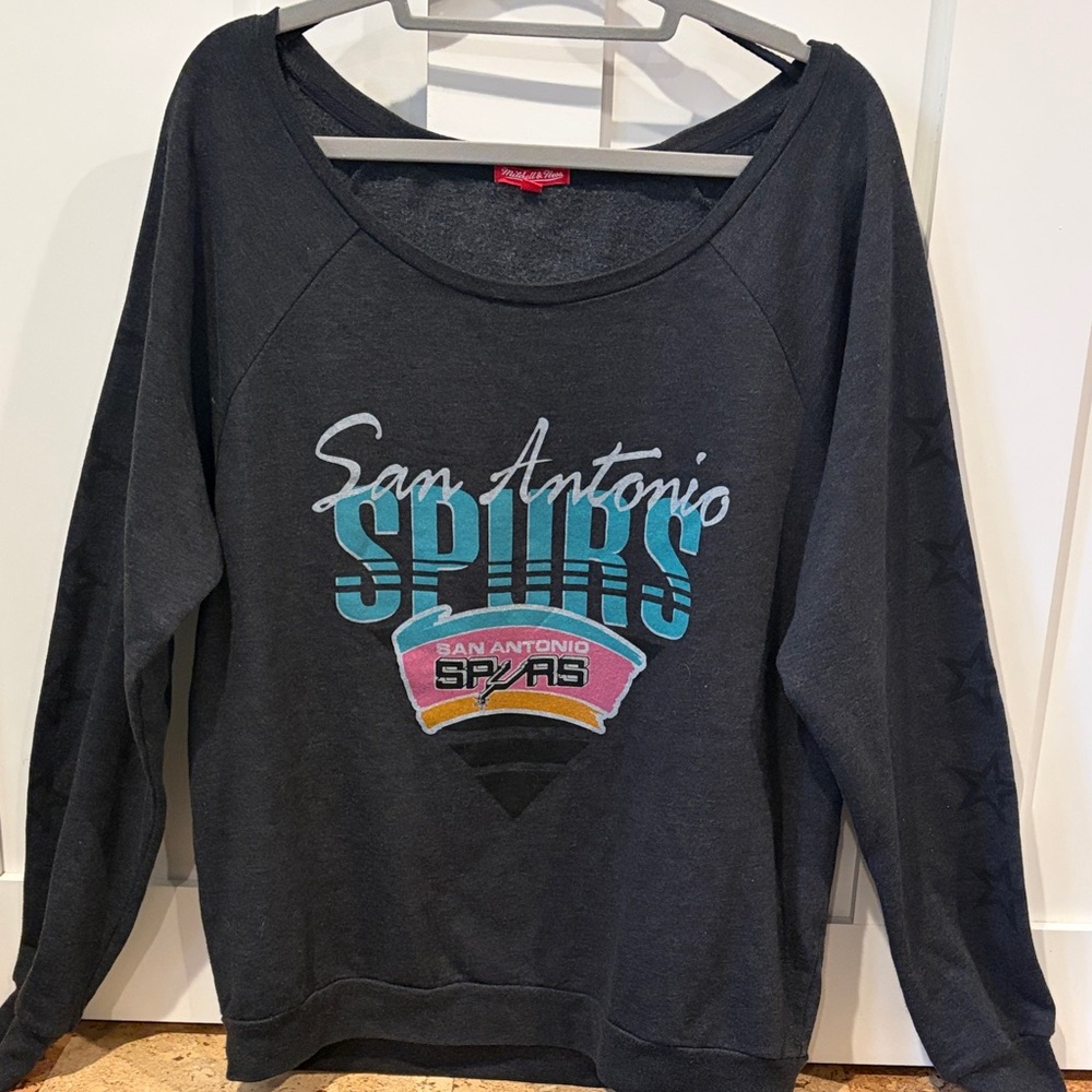 Mitchell & Ness San Antonio Spurs Charcoal Sweater